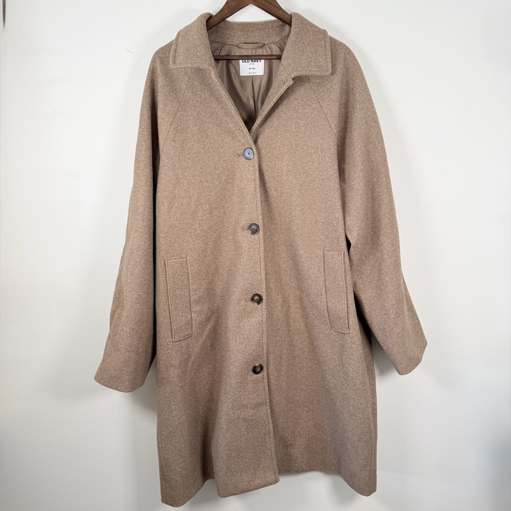 Old Navy Trench Coat Soft Women's XL‎ Tall Light Brown